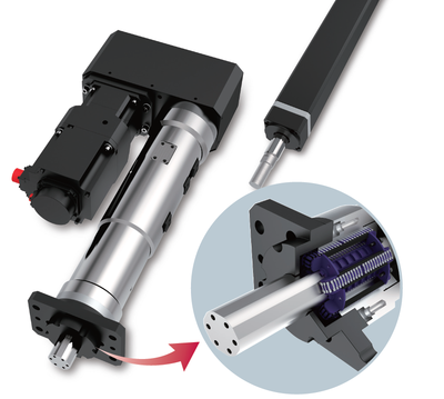 滚针和多角形导柱组合使用的高刚性伺服压力机